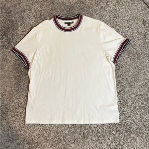 Michael Kors XXL White T-Shirt Logo Trim Short Sleeve Menswear Casual Designer